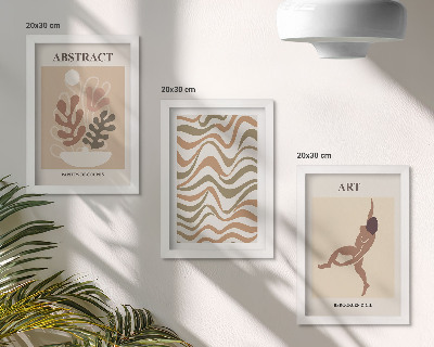 Ensemble de 3 tableaux Formes et motifs abstraits bohèmes de Matisse