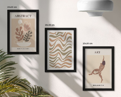 Ensemble de 3 tableaux Formes et motifs abstraits bohèmes de Matisse