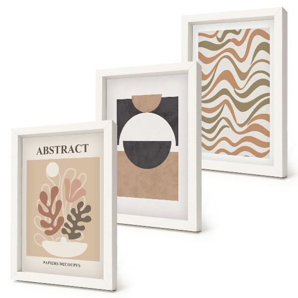 Mur de cadres Formes et motifs abstraits aux couleurs douces