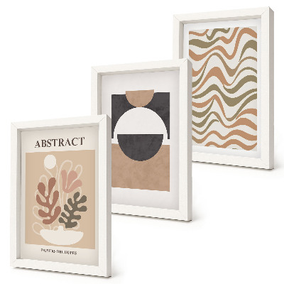 Mur de cadres Formes et motifs abstraits aux couleurs douces
