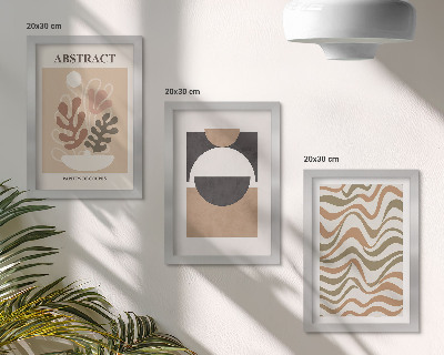Mur de cadres Formes et motifs abstraits aux couleurs douces