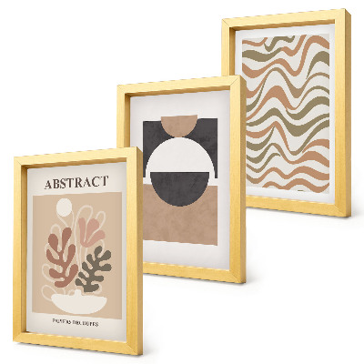 Mur de cadres Formes et motifs abstraits aux couleurs douces