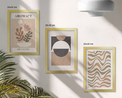 Mur de cadres Formes et motifs abstraits aux couleurs douces