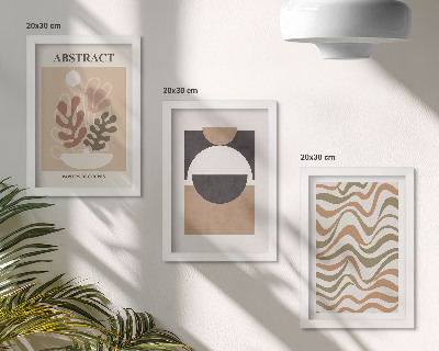 Mur de cadres Formes et motifs abstraits aux couleurs douces
