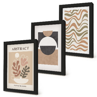Mur de cadres Formes et motifs abstraits aux couleurs douces