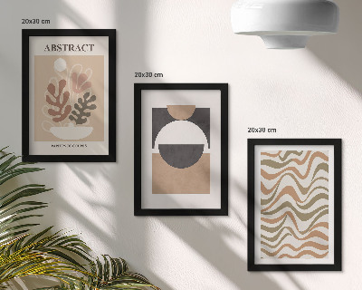 Mur de cadres Formes et motifs abstraits aux couleurs douces