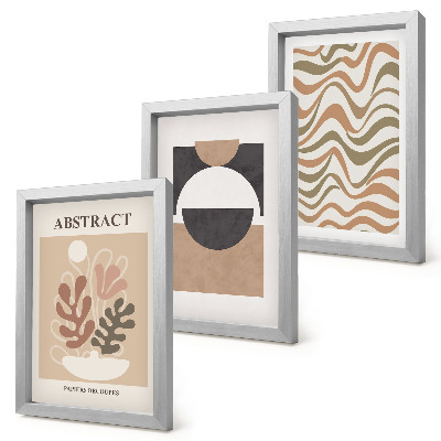 Mur de cadres Formes et motifs abstraits aux couleurs douces