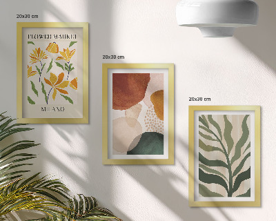 Lot de 3 tableaux Motifs floraux aux formes abstraites et aux feuilles