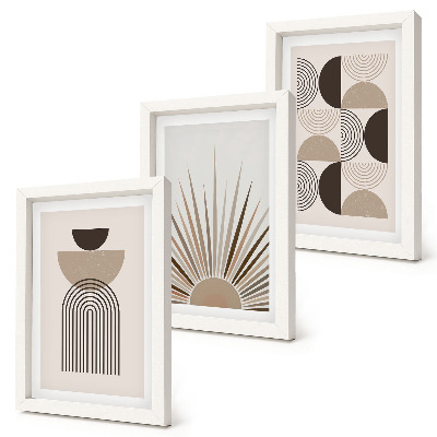 Mur de cadres Formes abstraites dans des tons beige et brun