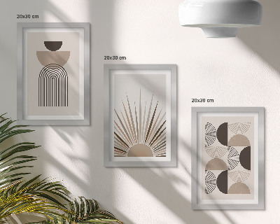 Mur de cadres Formes abstraites dans des tons beige et brun