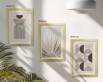 Mur de cadres Formes abstraites dans des tons beige et brun