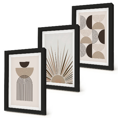 Mur de cadres Formes abstraites dans des tons beige et brun