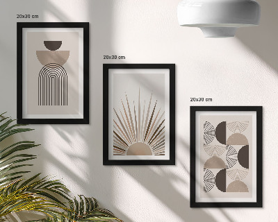 Mur de cadres Formes abstraites dans des tons beige et brun