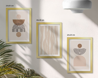 Lot de 3 tableaux Formes abstraites dans des tons de brun et de beige