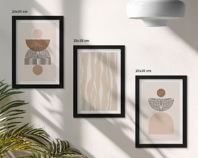 Lot de 3 tableaux Formes abstraites dans des tons de brun et de beige