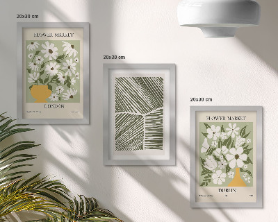 Mur de cadres Motifs floraux, lignes abstraites de Londres et de Dublin