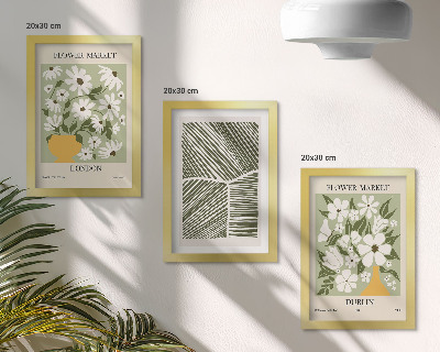 Mur de cadres Motifs floraux, lignes abstraites de Londres et de Dublin