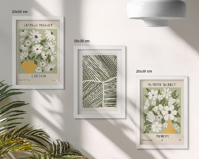 Mur de cadres Motifs floraux, lignes abstraites de Londres et de Dublin