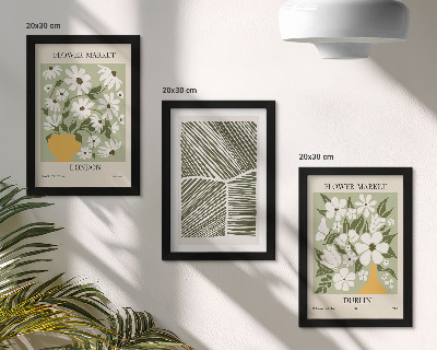 Mur de cadres Motifs floraux, lignes abstraites de Londres et de Dublin