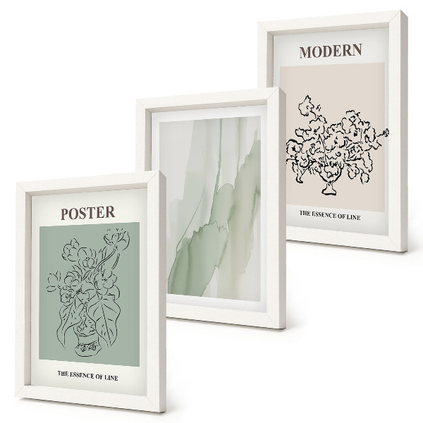 Mur de cadres Fleurs dans un vase dans un style moderne et minimaliste