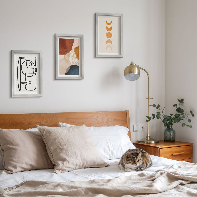 Ensemble de 3 tableaux Formes abstraites et couleurs à la mode
