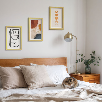 Ensemble de 3 tableaux Formes abstraites et couleurs à la mode