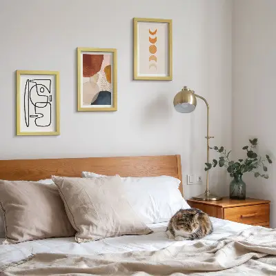Ensemble de 3 tableaux formes abstraites et couleurs tendance