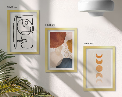 Ensemble de 3 tableaux Formes abstraites et couleurs à la mode
