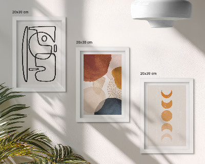 Ensemble de 3 tableaux Formes abstraites et couleurs à la mode