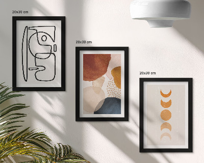 Ensemble de 3 tableaux Formes abstraites et couleurs à la mode