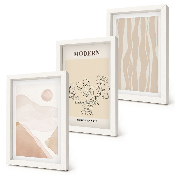 Lot de 3 tableaux Formes abstraites aux couleurs douces