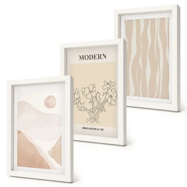 Tableaux formes abstraites aux couleurs douces lot de 3 pièces