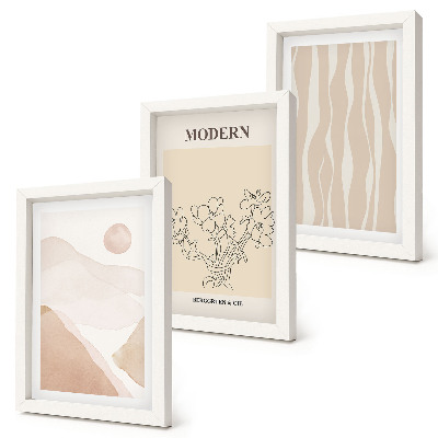 Lot de 3 tableaux Formes abstraites aux couleurs douces
