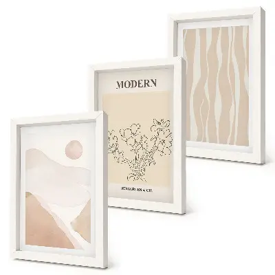 Tableaux formes abstraites aux couleurs douces lot de 3 pièces