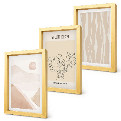 Lot de 3 tableaux Formes abstraites aux couleurs douces