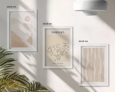Tableaux formes abstraites aux couleurs douces lot de 3 pièces