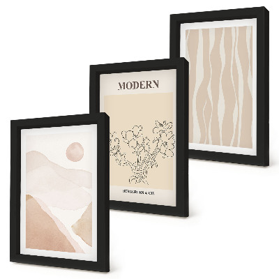 Lot de 3 tableaux Formes abstraites aux couleurs douces