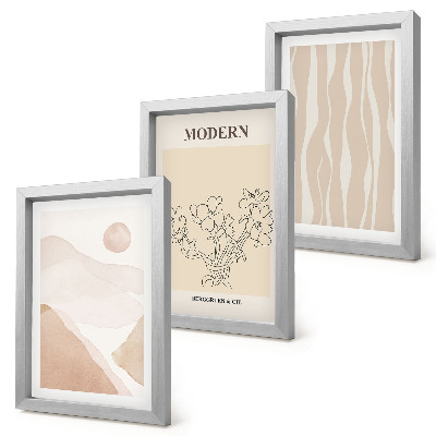 Lot de 3 tableaux Formes abstraites aux couleurs douces
