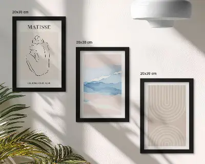 Ensemble de 3 tableaux lignes et vagues dans des tons pastel au style minimaliste