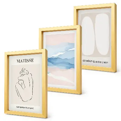 Mur de cadres formes abstraites et couleurs délicates de Matisse