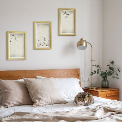 Lot de 3 tableaux Une peinture minimaliste d'oiseaux en vol