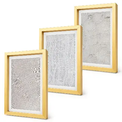 Lot de 3 tableaux motifs dans le sable et structures géométriques linéaires