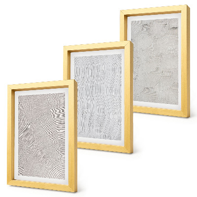 Lot de 3 tableaux Motifs dans le sable, structures géométriques linéaires