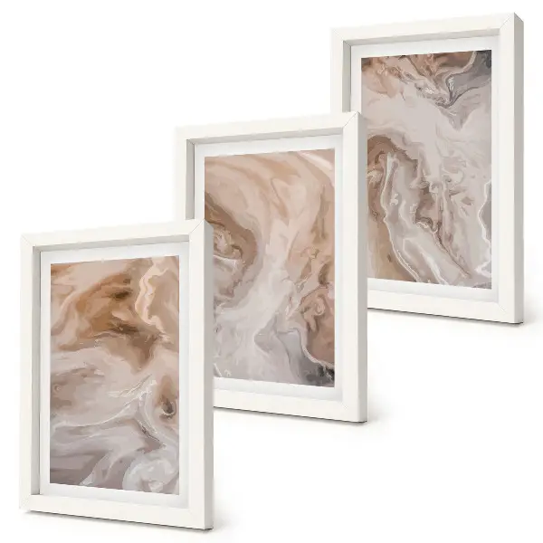 Lot de 3 tableaux avec motifs abstraits en marbre et textures de pierre