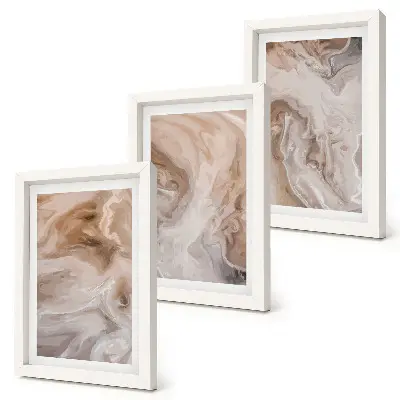 Lot de 3 tableaux avec motifs abstraits en marbre et textures de pierre