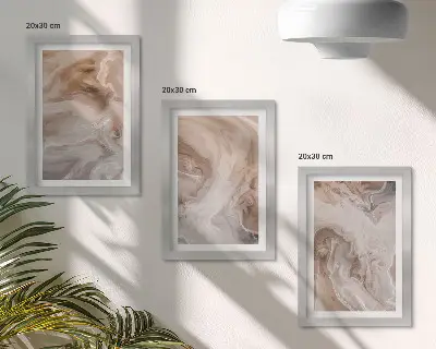 Lot de 3 tableaux avec motifs abstraits en marbre et textures de pierre