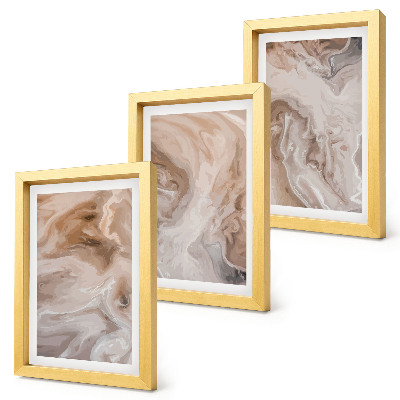 Lot de 3 tableaux Motifs abstraits en marbre, textures de pierre