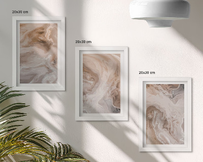 Lot de 3 tableaux Motifs abstraits en marbre, textures de pierre