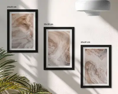 Lot de 3 tableaux avec motifs abstraits en marbre et textures de pierre