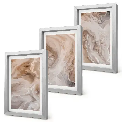 Lot de 3 tableaux avec motifs abstraits en marbre et textures de pierre